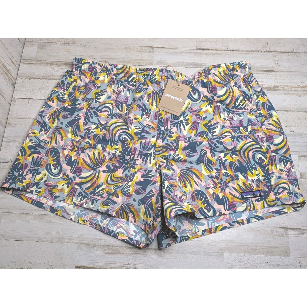 Patagonia Women's‎ Baggies 5" Shorts Sz XL Wild Botanist: Tidal Teal 57059